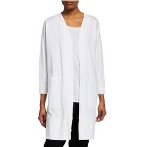 Eileen Fisher open white cardigan M